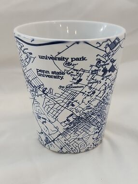 Penn State University Park Map Ceramic Mug - White & Navy